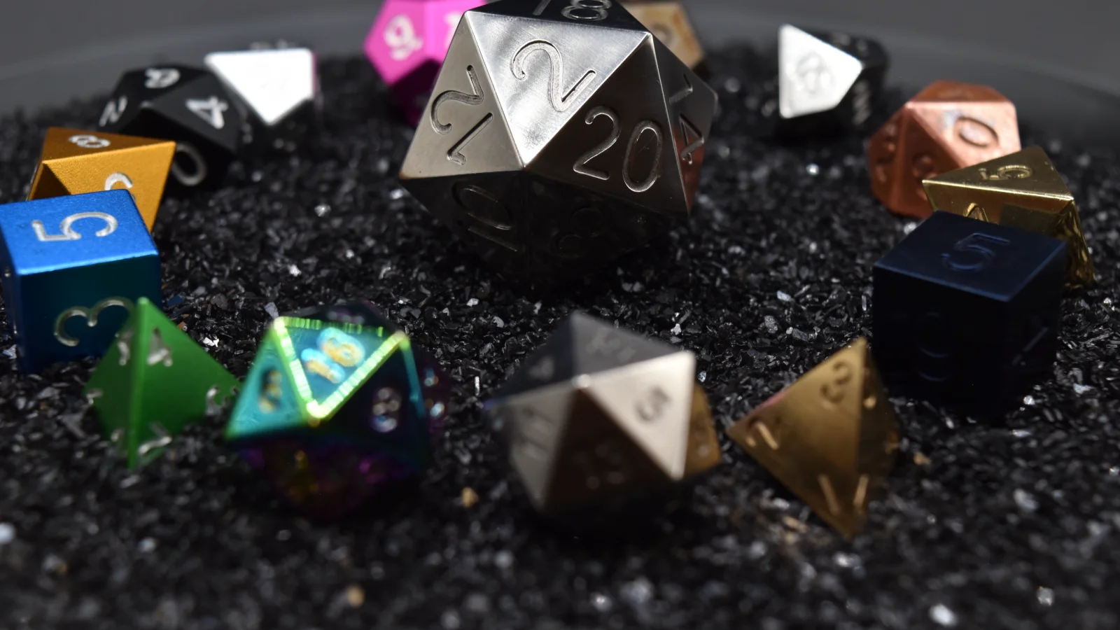 All fifteen dice of the Pantheon.